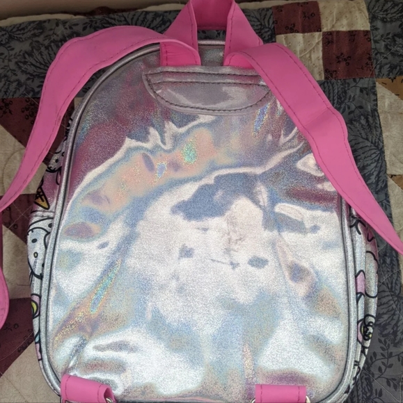 Hello Kitty Sanrio Mini Backpack Silver Holographic - Picture 3 of 5